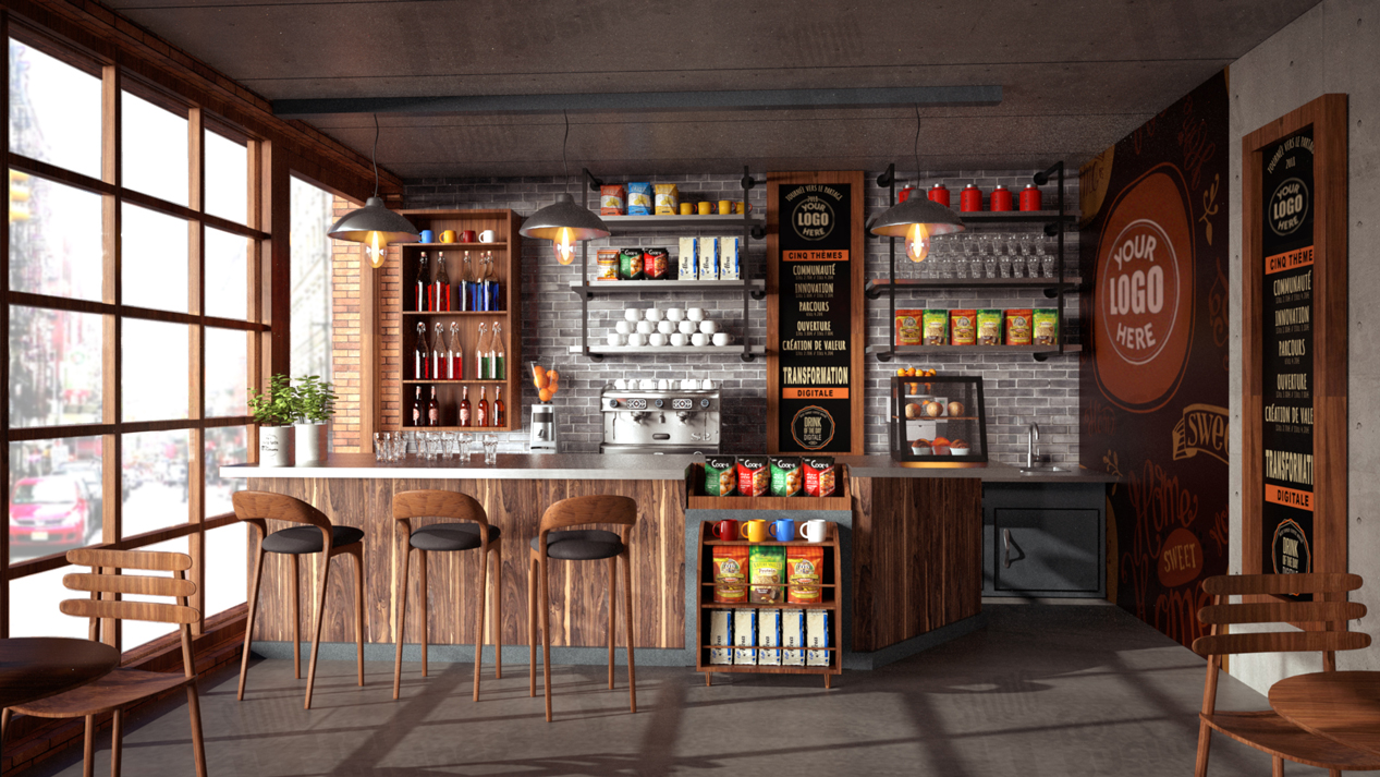 Décor Starbucks Café 3D - Studio fond vert IT for Business